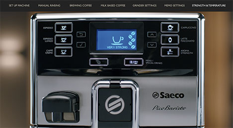 Saeco 浓缩咖啡机醇香浓度设置