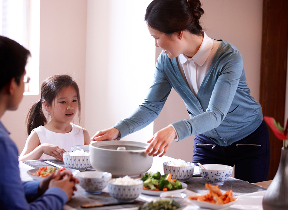 Family having diner