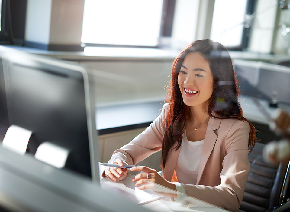 Woman enjoying work